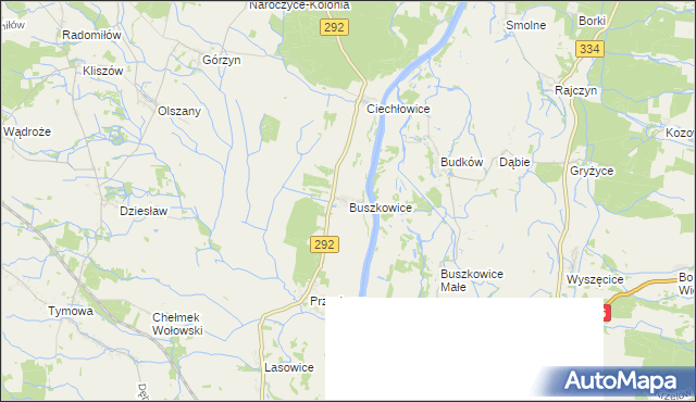 mapa Buszkowice gmina Ścinawa, Buszkowice gmina Ścinawa na mapie Targeo