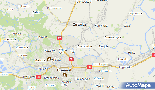 mapa Buszkowice gmina Żurawica, Buszkowice gmina Żurawica na mapie Targeo