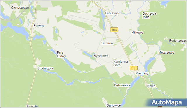 mapa Byszkowo, Byszkowo na mapie Targeo