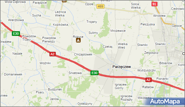mapa Chrząstów Wielki, Chrząstów Wielki na mapie Targeo