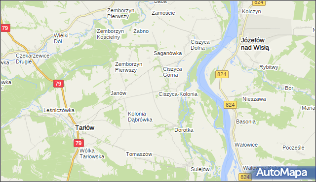 mapa Ciszyca-Kolonia, Ciszyca-Kolonia na mapie Targeo