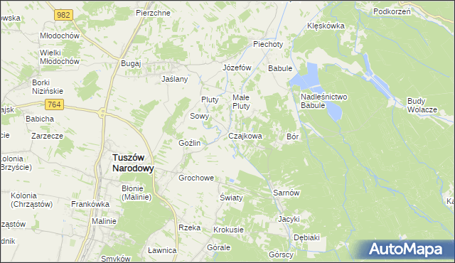 mapa Czajkowa, Czajkowa na mapie Targeo