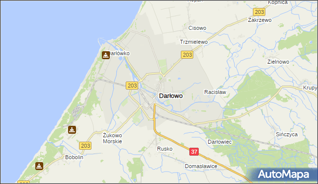 mapa Darłowo, Darłowo na mapie Targeo