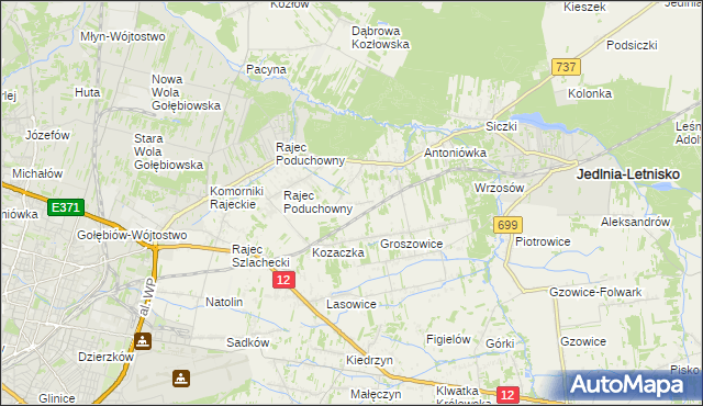 mapa Dawidów gmina Jedlnia-Letnisko, Dawidów gmina Jedlnia-Letnisko na mapie Targeo