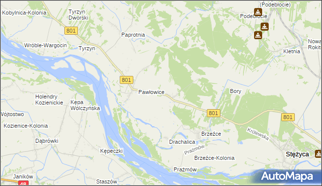 mapa Długowola gmina Stężyca, Długowola gmina Stężyca na mapie Targeo