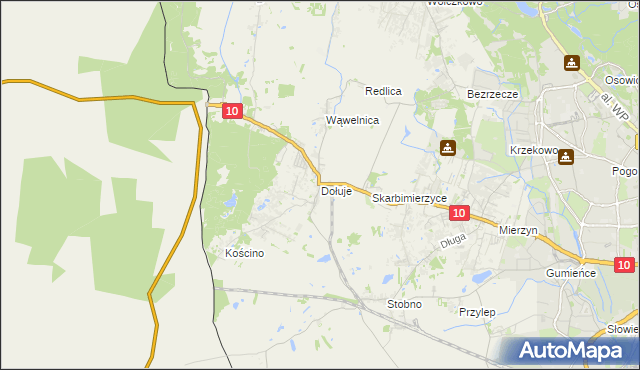 mapa Dołuje, Dołuje na mapie Targeo