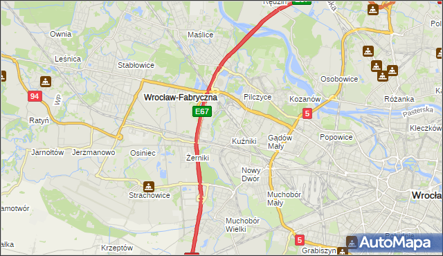 mapa Fabryczna, Fabryczna na mapie Targeo