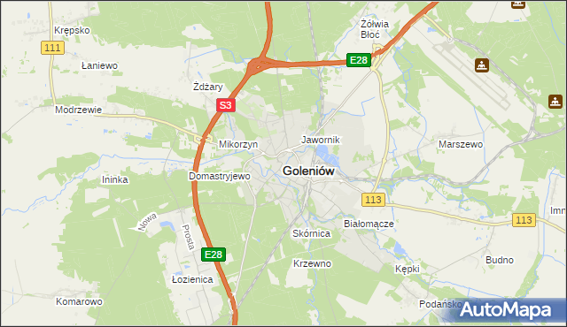 mapa Goleniów, Goleniów na mapie Targeo