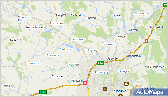 mapa Gołogłowy, Gołogłowy na mapie Targeo