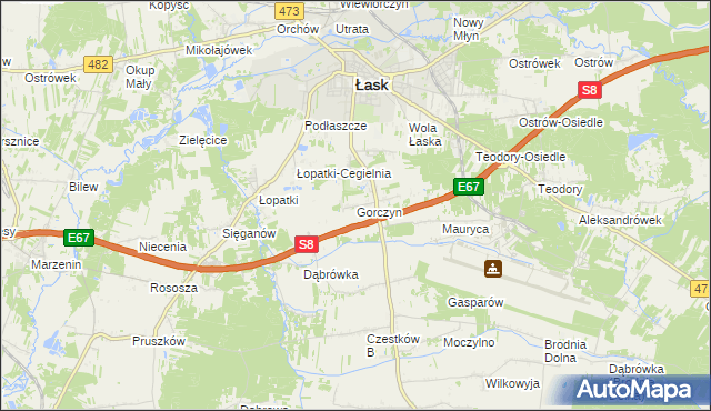 mapa Gorczyn, Gorczyn na mapie Targeo