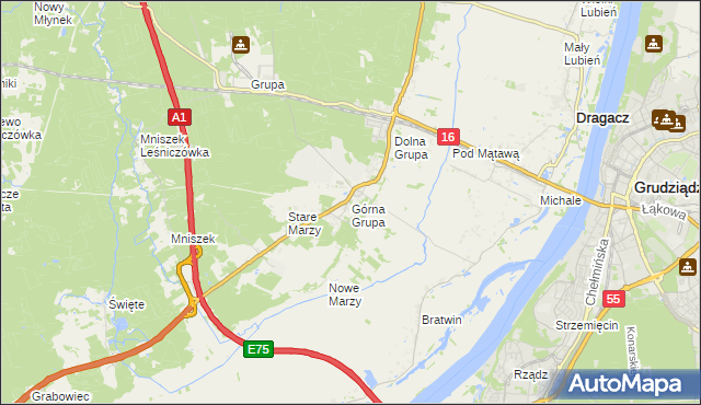 mapa Górna Grupa, Górna Grupa na mapie Targeo