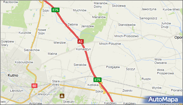 mapa Grotowice gmina Oporów, Grotowice gmina Oporów na mapie Targeo