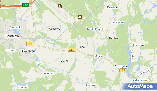 mapa Imno gmina Goleniów, Imno gmina Goleniów na mapie Targeo