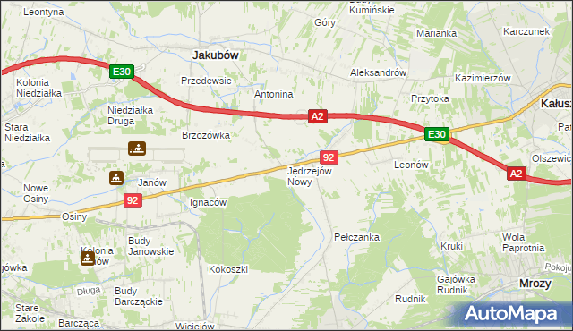 mapa Jędrzejów Nowy, Jędrzejów Nowy na mapie Targeo