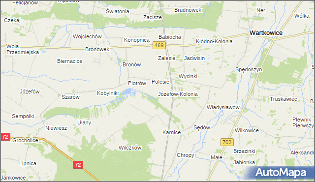 mapa Józefów-Kolonia, Józefów-Kolonia na mapie Targeo