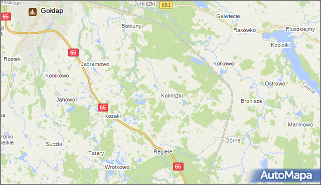 mapa Kolniszki, Kolniszki na mapie Targeo