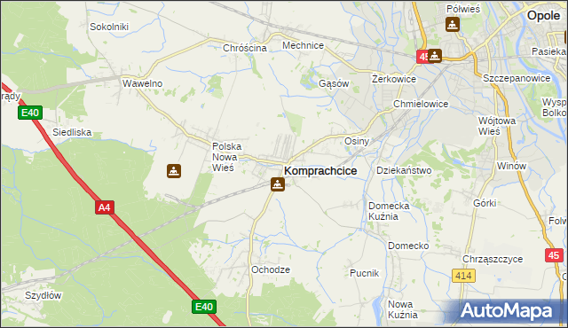 mapa Komprachcice, Komprachcice na mapie Targeo