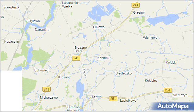 mapa Koninek gmina Wągrowiec, Koninek gmina Wągrowiec na mapie Targeo