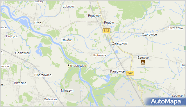 mapa Kotowice gmina Oborniki Śląskie, Kotowice gmina Oborniki Śląskie na mapie Targeo