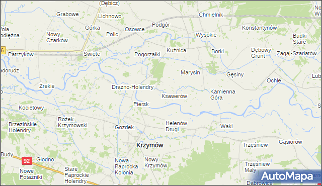mapa Ksawerów gmina Kramsk, Ksawerów gmina Kramsk na mapie Targeo