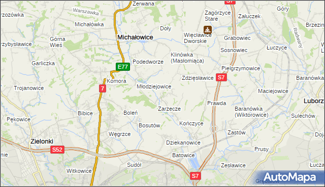 mapa Książniczki, Książniczki na mapie Targeo