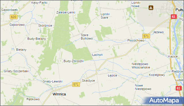 mapa Łachoń, Łachoń na mapie Targeo