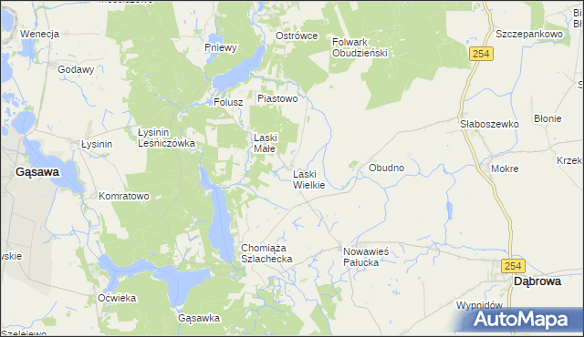 mapa Laski Wielkie gmina Gąsawa, Laski Wielkie gmina Gąsawa na mapie Targeo