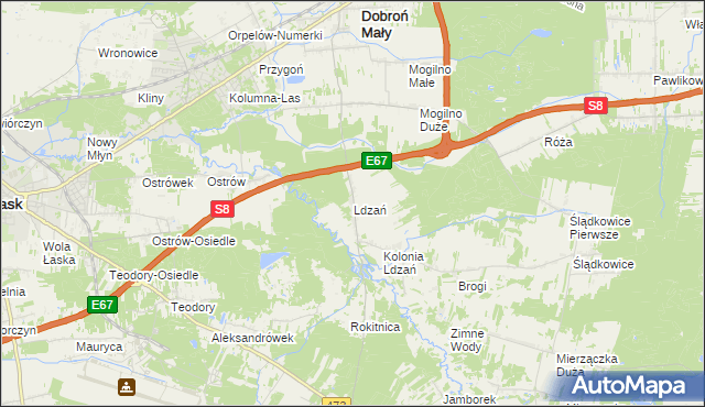 mapa Ldzań, Ldzań na mapie Targeo