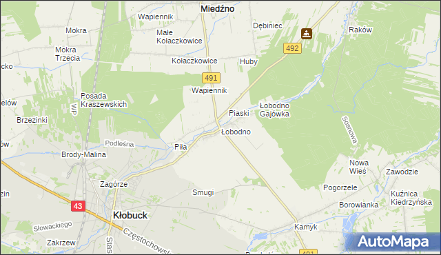 mapa Łobodno, Łobodno na mapie Targeo