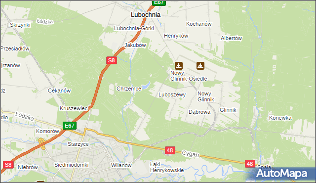 mapa Luboszewy, Luboszewy na mapie Targeo