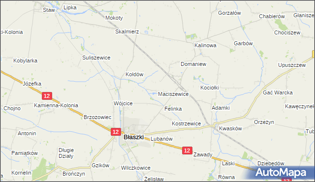 mapa Maciszewice, Maciszewice na mapie Targeo