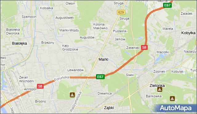 mapa Marki powiat wołomiński, Marki powiat wołomiński na mapie Targeo
