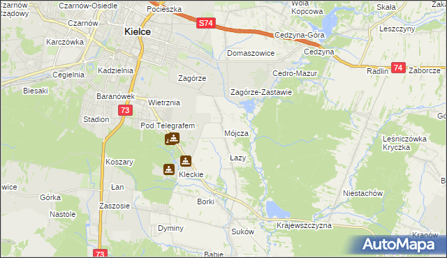 mapa Mójcza, Mójcza na mapie Targeo