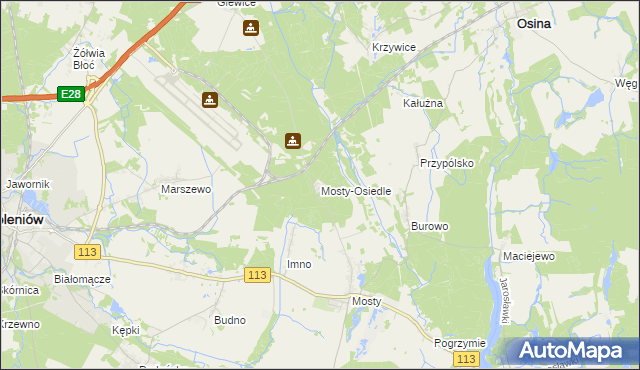 mapa Mosty-Osiedle, Mosty-Osiedle na mapie Targeo