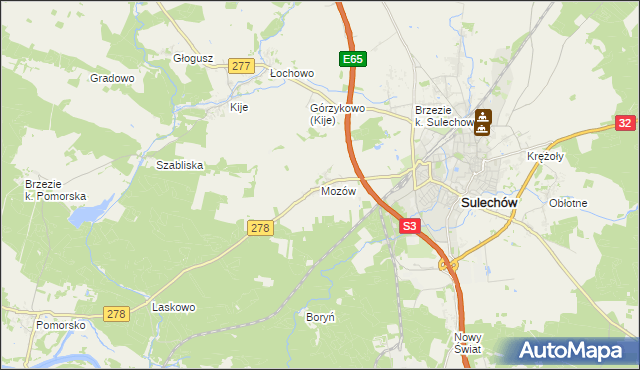 mapa Mozów, Mozów na mapie Targeo