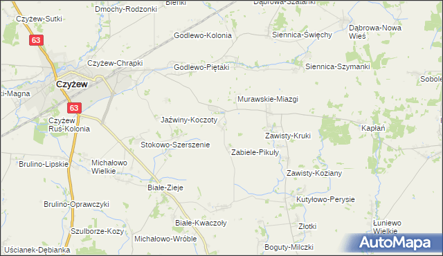 mapa Murawskie-Czachy, Murawskie-Czachy na mapie Targeo