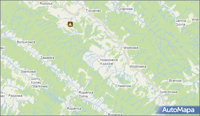 mapa Nowosielce Kozickie, Nowosielce Kozickie na mapie Targeo