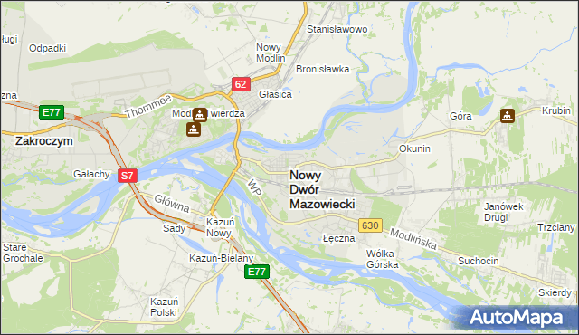 mapa Nowy Dwór Mazowiecki, Nowy Dwór Mazowiecki na mapie Targeo