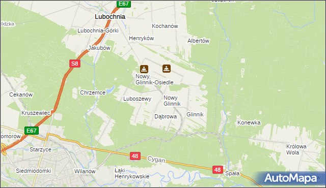 mapa Nowy Glinnik, Nowy Glinnik na mapie Targeo