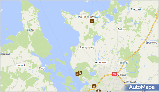 mapa Pierkunowo, Pierkunowo na mapie Targeo