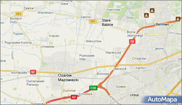 mapa Piotrkówek Duży, Piotrkówek Duży na mapie Targeo
