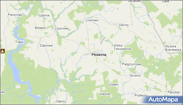 mapa Płoskinia, Płoskinia na mapie Targeo