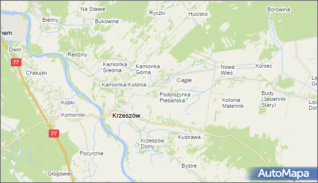 mapa Podolszynka Plebańska, Podolszynka Plebańska na mapie Targeo