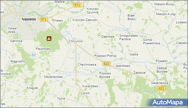 mapa Popowo-Północ, Popowo-Północ na mapie Targeo