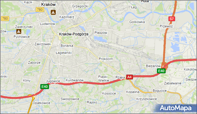 mapa Prokocim, Prokocim na mapie Targeo