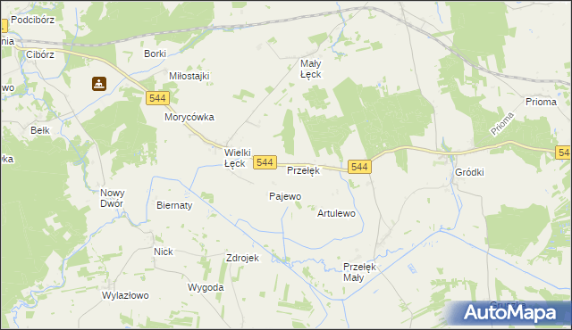 mapa Przełęk gmina Płośnica, Przełęk gmina Płośnica na mapie Targeo