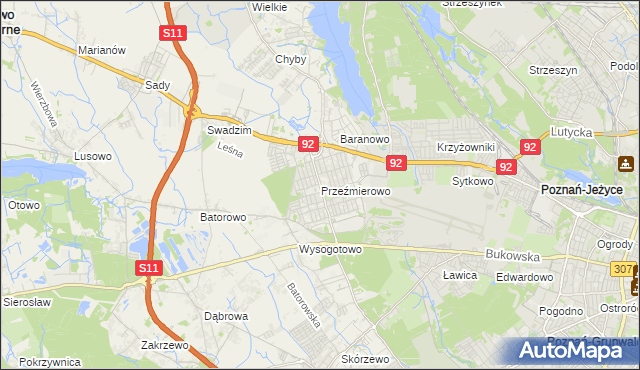 mapa Przeźmierowo, Przeźmierowo na mapie Targeo