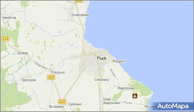 mapa Puck, Puck na mapie Targeo