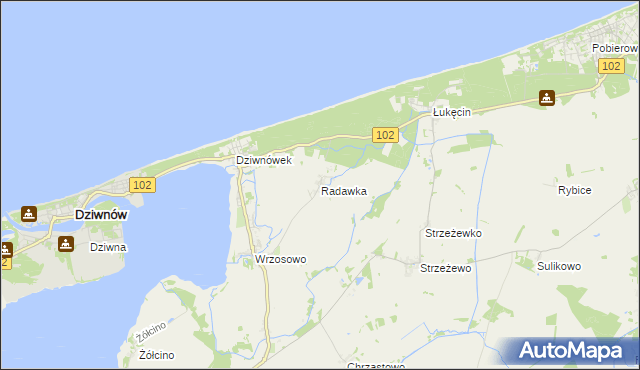 mapa Radawka, Radawka na mapie Targeo