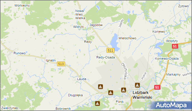 mapa Redy-Osada, Redy-Osada na mapie Targeo